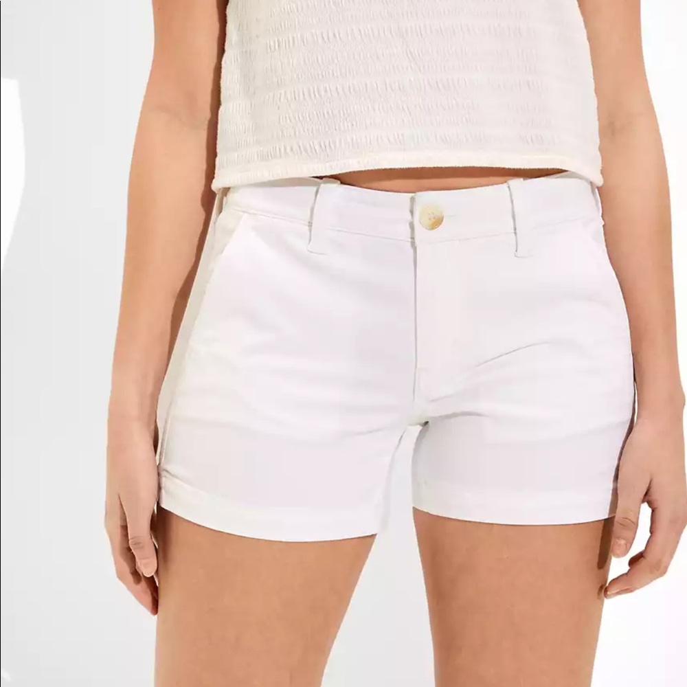 AE Stretch Low-Rise Khaki Midi Short